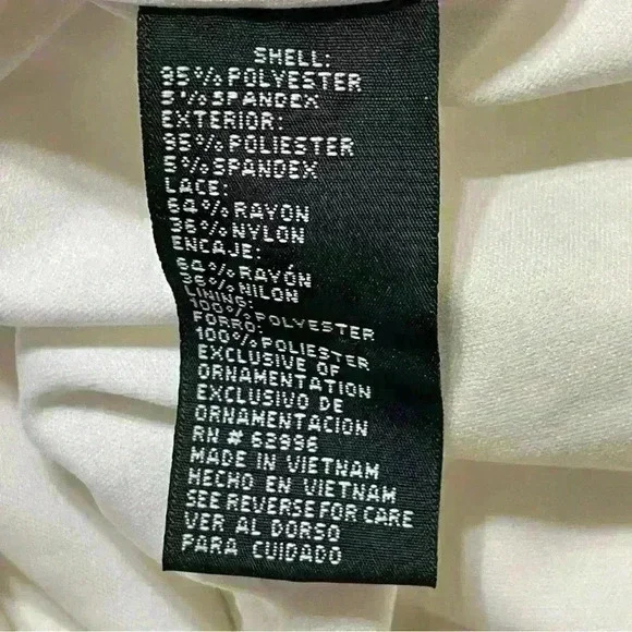 Scarlett Nite Ivory Sleeveless Layered Dress Flowy Top Fitted Lace Skirt Lined - Picture 8 of 11